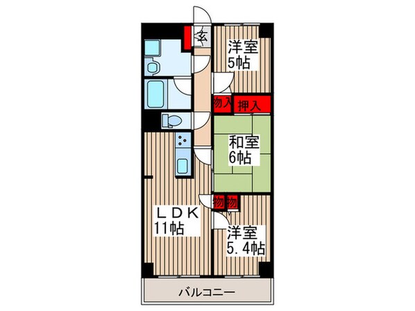 イタニティ壱番館の物件間取画像